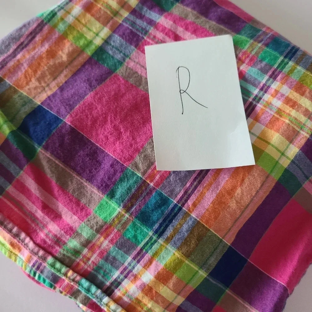 Ralph lauren plaid Blouse button front girls sz.6X